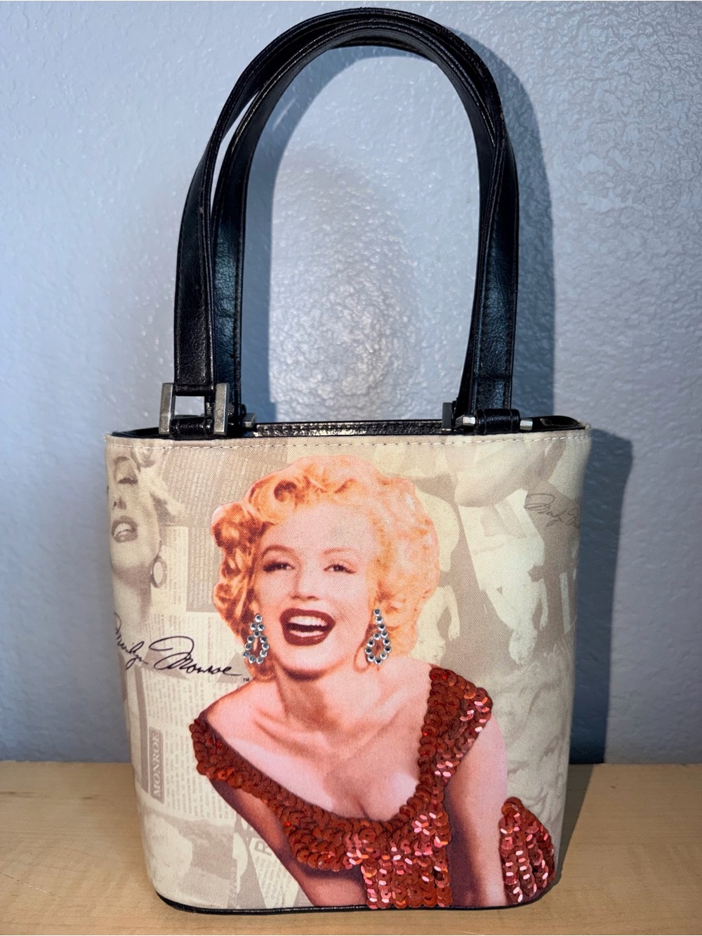 Marilyn Monroe Red Sequined Vintage Y2K shoulder bag